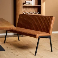 Eetkamerbank Stripes Cognac 155 cm