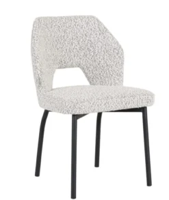 Eetkamerstoel Bo lichtgrijs bouclé