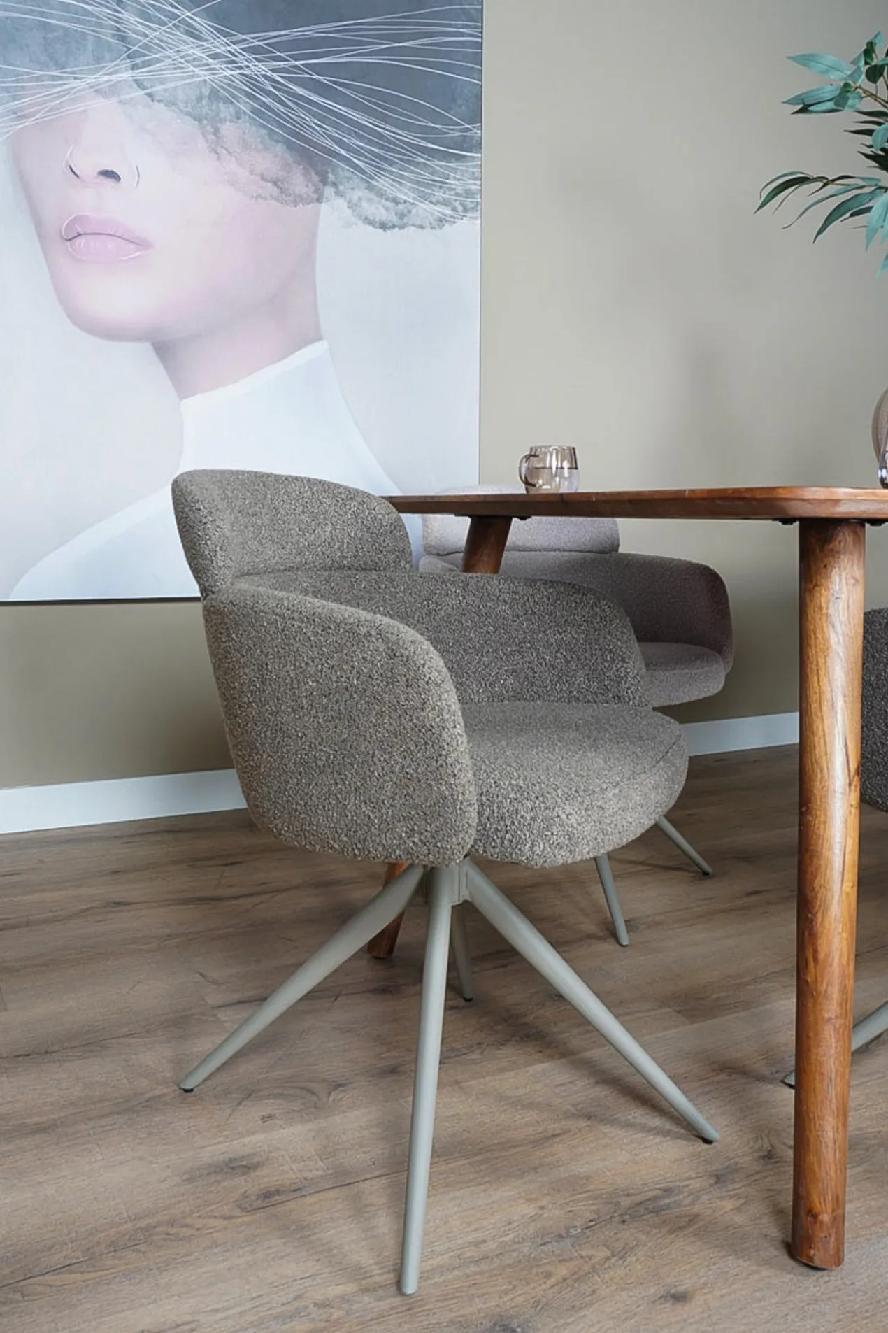 Eetkamerstoel Chase Boucle Brown