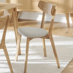 Eetkamerstoel eikenhouten Ami Naturel eiken - grijs