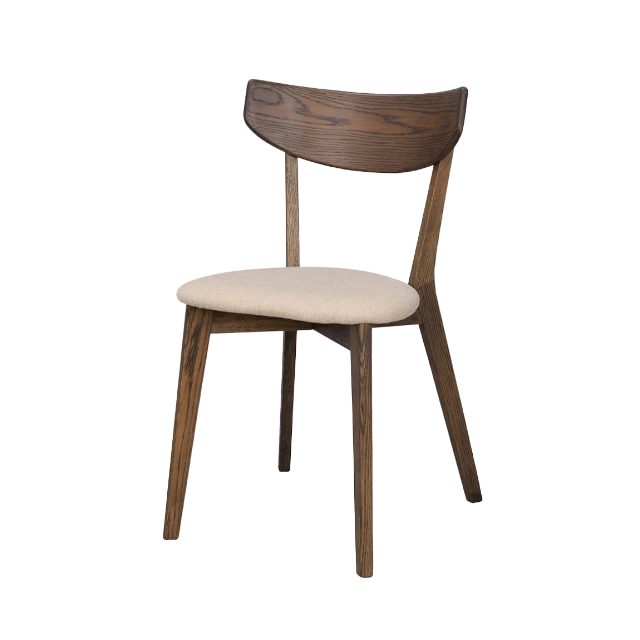 Eetkamerstoel eikenhouten Ami Donker eiken - beige