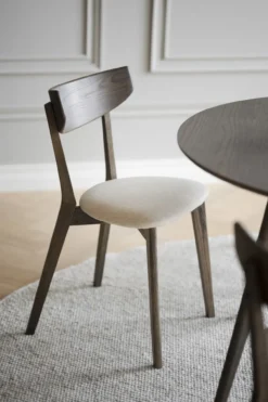Eetkamerstoel eikenhouten Ami Donker eiken - beige