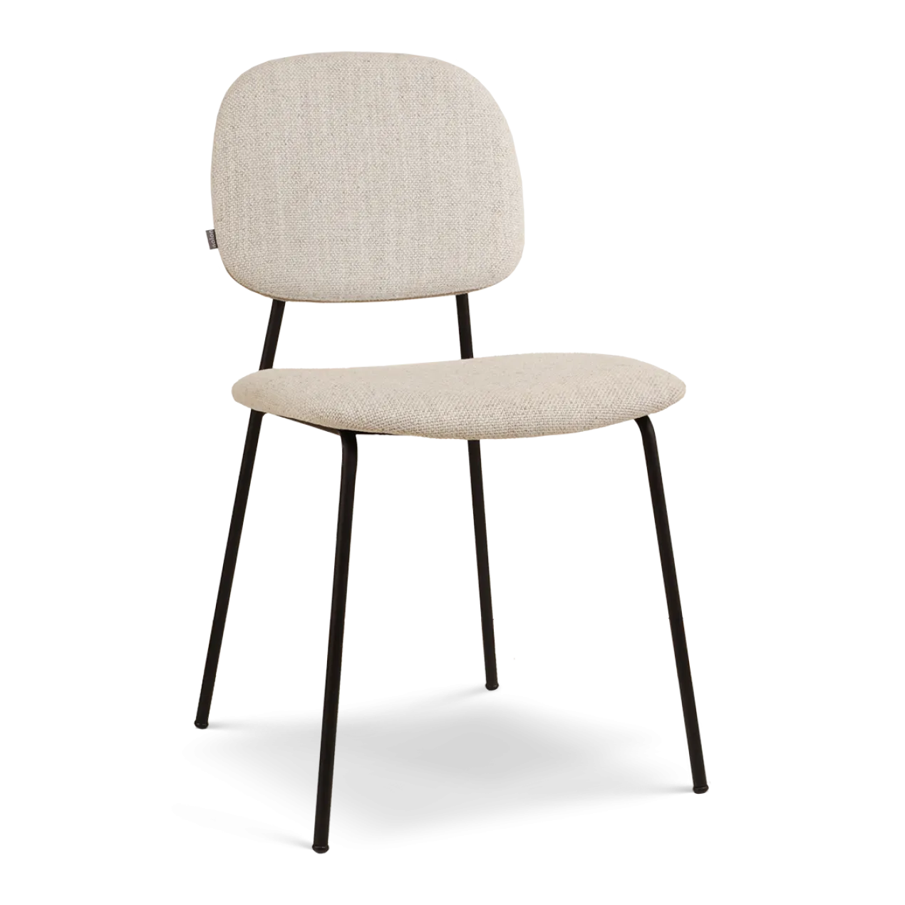 Eetkamerstoel Jasmijn beige gemêleerd - zwart onderstel