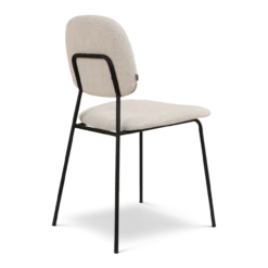 Eetkamerstoel Jasmijn beige gemêleerd - zwart onderstel