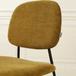 Eetkamerstoel Jasmijn warm groen - zwart onderstel