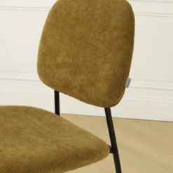 Eetkamerstoel Jasmijn warm groen - zwart onderstel