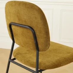 Eetkamerstoel Jasmijn warm groen - zwart onderstel