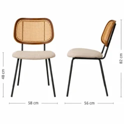 Eetkamerstoel Jolie rotan beige