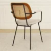 Eetkamerstoel Jolie rotan beige met armleuningen