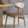 Eetkamerstoel Lana hout met kunstleer Zwart