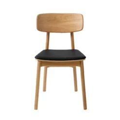 Eetkamerstoel Lana hout met kunstleer Zwart