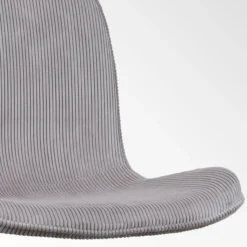 Eetkamerstoel Nena-Fé rib warm grijs - zwart onderstel