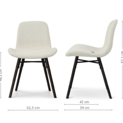 Eetkamerstoel Nena-Fé zwart houten onderstel cottonbeige