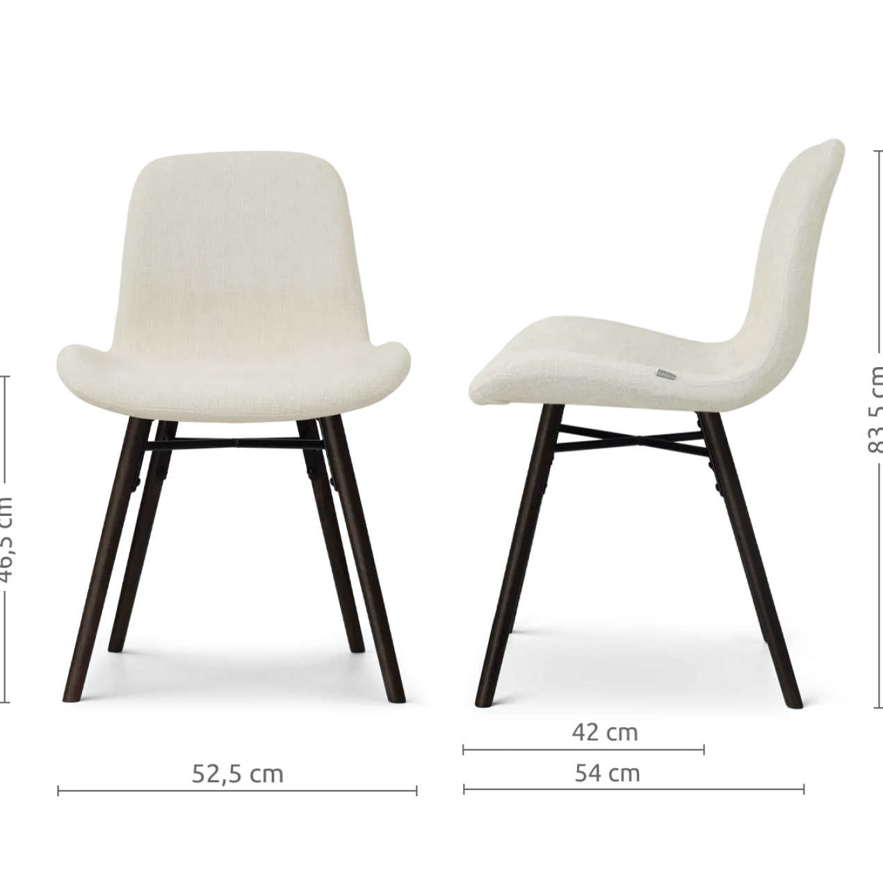 Eetkamerstoel Nena-Fé zwart houten onderstel cottonbeige