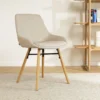Eetkamerstoel Nena-Isa beige - naturel onderstel
