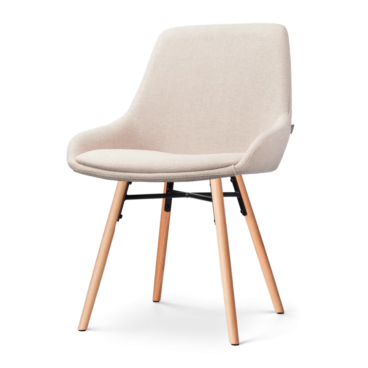 Eetkamerstoel Nena-Isa beige - naturel onderstel