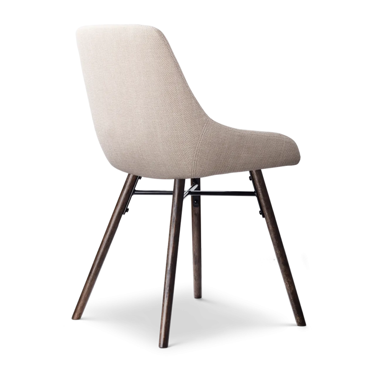 Eetkamerstoel Nena-Isa beige - walnoten onderstel set van 2