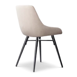 Eetkamerstoel Nena-Isa beige - zwart onderstel