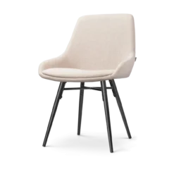 Eetkamerstoel Nena-Isa beige - zwart onderstel