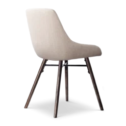 Eetkamerstoel Nena-Isa beige - walnoten onderstel