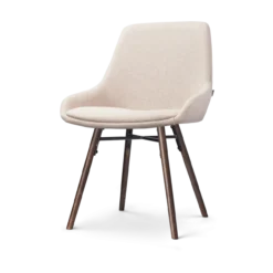 Eetkamerstoel Nena-Isa beige - walnoten onderstel