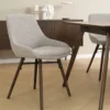 Eetkamerstoel Nena-Isa bouclé taupe - walnoot - set van 2