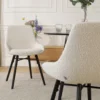 Eetkamerstoel Nena-Isa bouclé beige - zwart onderstel