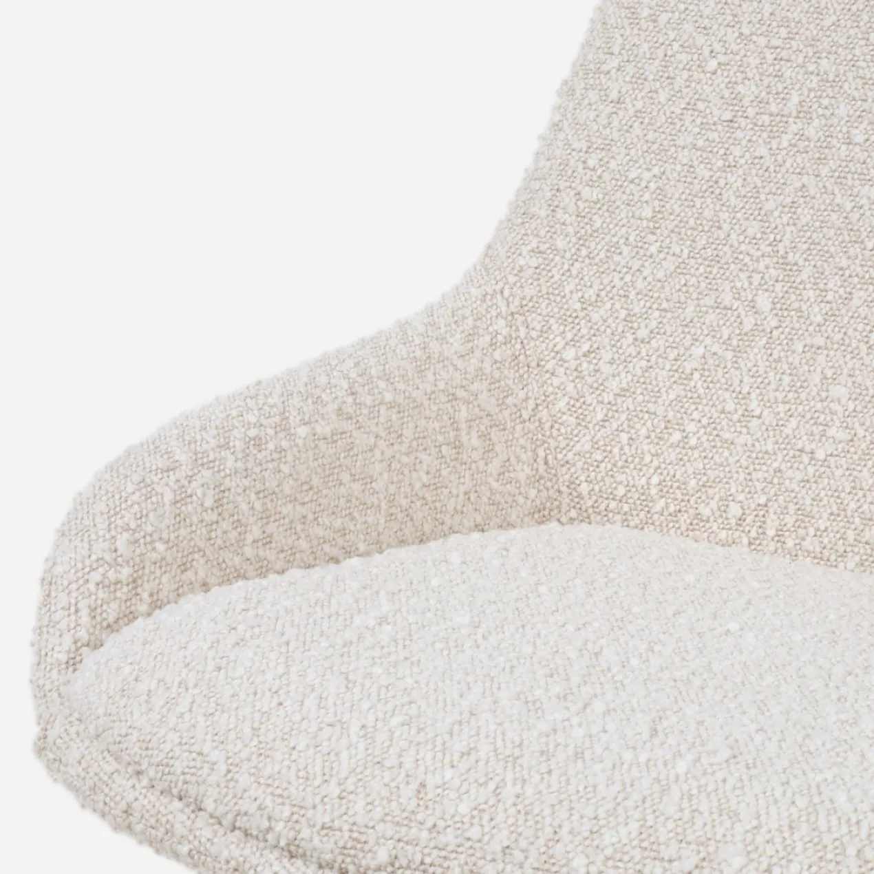Eetkamerstoel Nena-Isa bouclé beige - naturel - set van 2