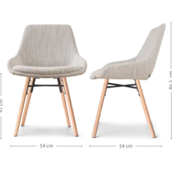 Eetkamerstoel Nena-Isa grijs beige gemêleerd - naturel