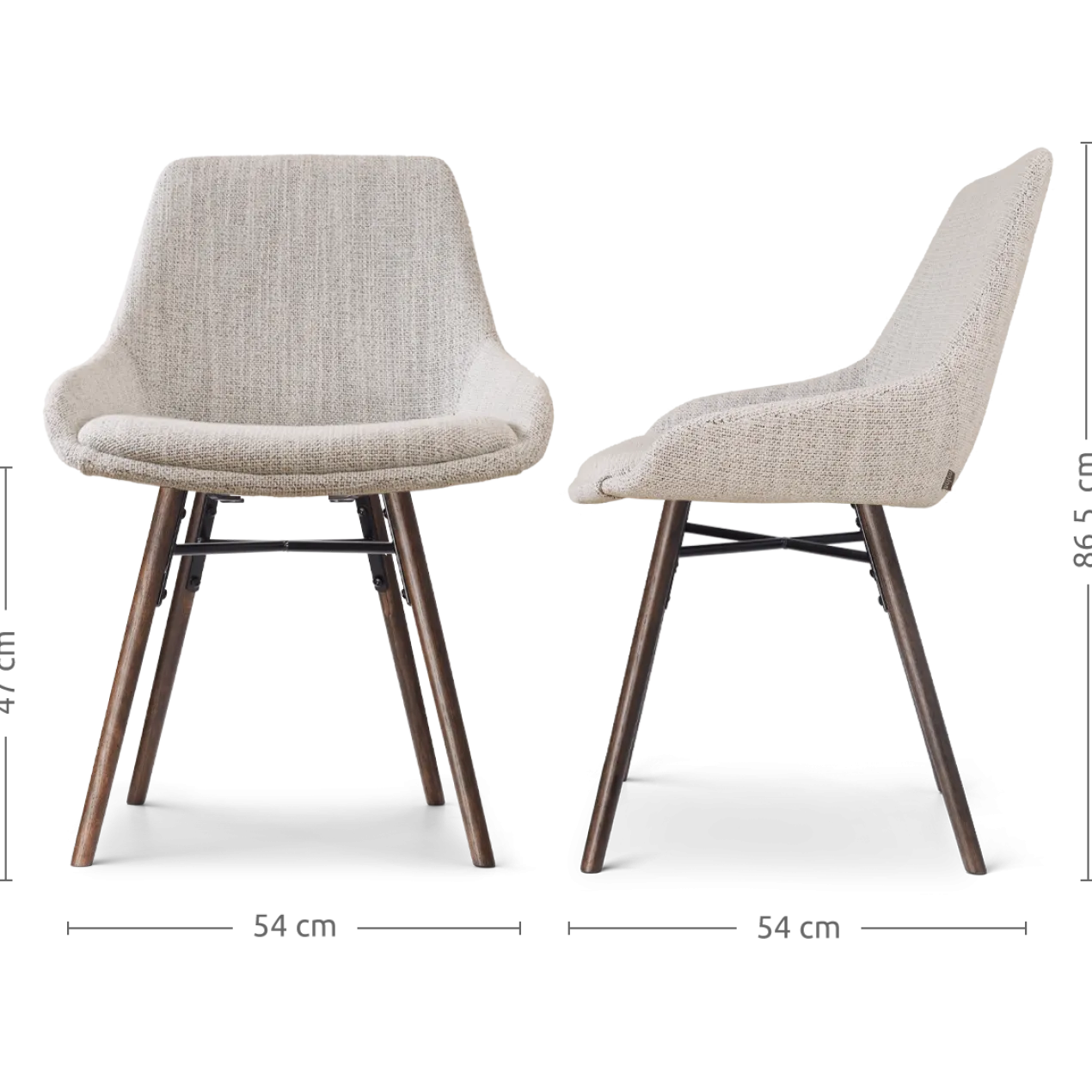 Eetkamerstoel Nena-Isa grijs beige gemêleerd - walnoot