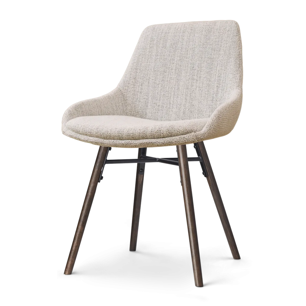 Eetkamerstoel Nena-Isa grijs beige gemêleerd - walnoot