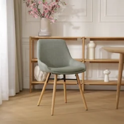 Eetkamerstoel Nena-Isa licht groen - houten onderstel