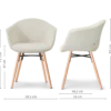 Eetkamerstoel Nena-Otis houten onderstel cottonbeige