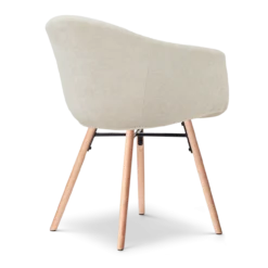 Eetkamerstoel Nena-Otis houten onderstel cottonbeige