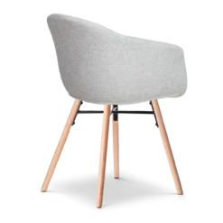 Eetkamerstoel Nena-Otis lichtgrijs - houten - set van 2
