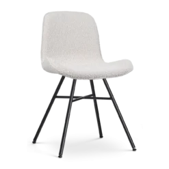 Eetkamerstoel Noa-Fé bouclé beige - zwart onderstel