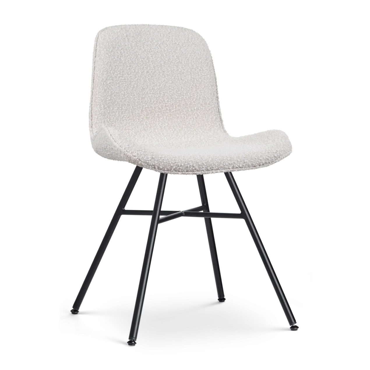 Eetkamerstoel Noa-Fé bouclé beige - zwart onderstel