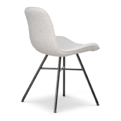 Eetkamerstoel Noa-Fé bouclé beige - zwart onderstel