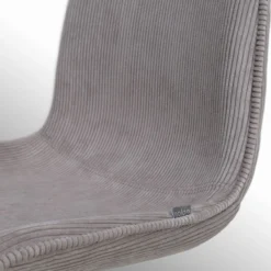 Eetkamerstoel Noa-Fé rib warm grijs - wit onderstel