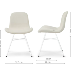 Eetkamerstoel Noa-Fé wit onderstel cottonbeige