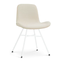 Eetkamerstoel Noa-Fé wit onderstel cottonbeige