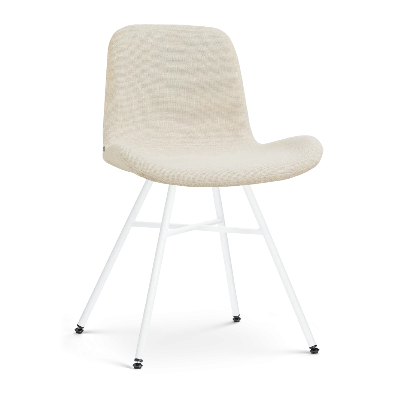 Eetkamerstoel Noa-Fé wit onderstel cottonbeige