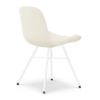 Eetkamerstoel Noa-Fé wit onderstel rib beige