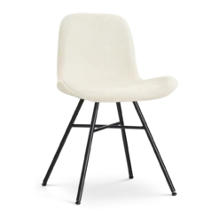 Eetkamerstoel Noa-Fé zwart onderstel rib beige