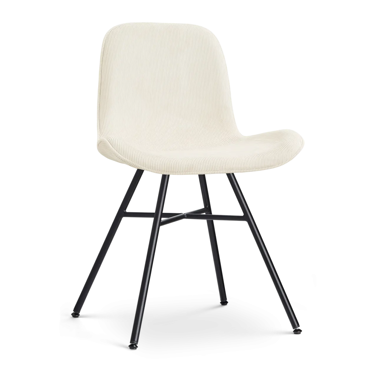 Eetkamerstoel Noa-Fé zwart onderstel rib beige