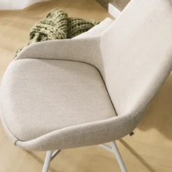 Eetkamerstoel Noa-Isa beige - wit onderstel