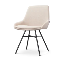 Eetkamerstoel Noa-Isa beige - zwart onderstel