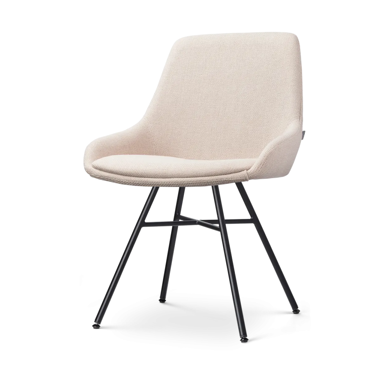 Eetkamerstoel Noa-Isa beige - zwart onderstel