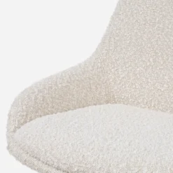 Eetkamerstoel Noa-Isa bouclé beige - wit onderstel