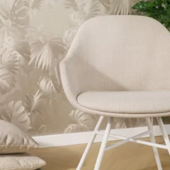 Eetkamerstoel Noa-Mae beige - wit onderstel